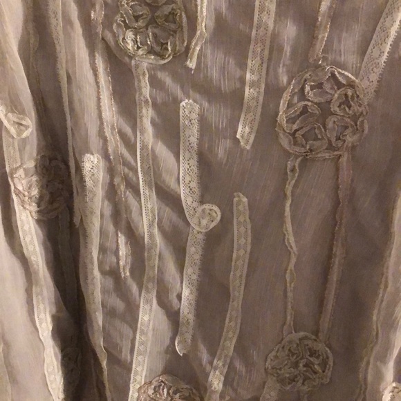 Large Anthropologie Tank with Lace and Embroidery - Picture 3 of 4